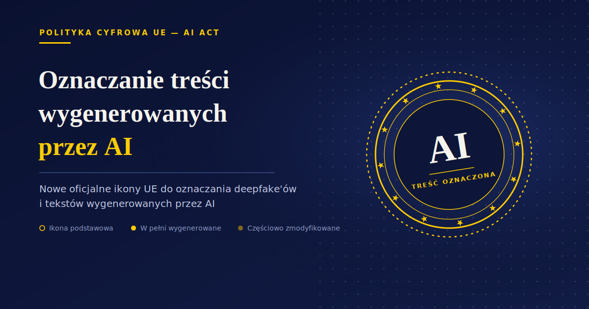 Oznaczanie treści wygenerowanych przez AI: nowe oficjalne ikony Unii Europejskiej